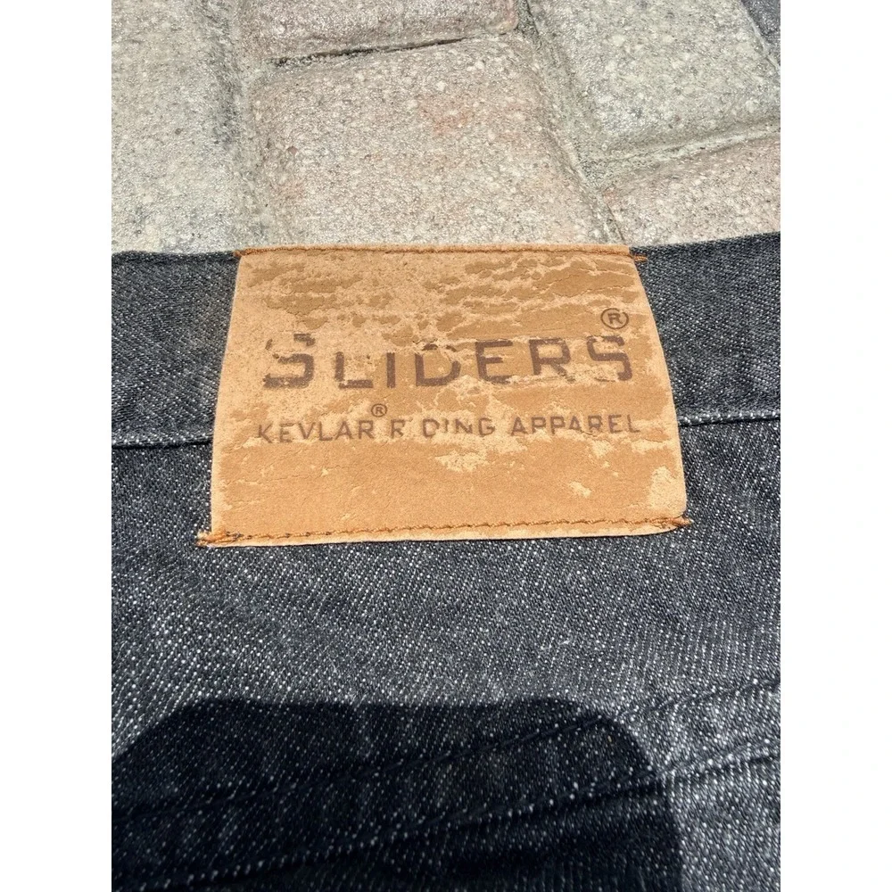 Sliders Made With Kevlar Motorcycle Riding Protective Black Jeans Men's 34x30 - Picture 3 of 9